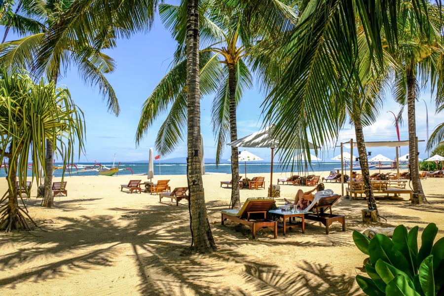 Sanur beach in Bali