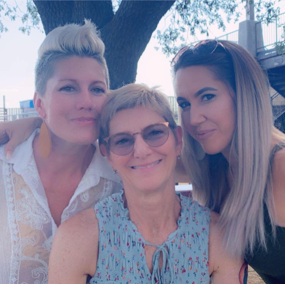 Jess Drye Turner, left, with her mother, Nora Drye, and sister Megan Drye, in 2019.