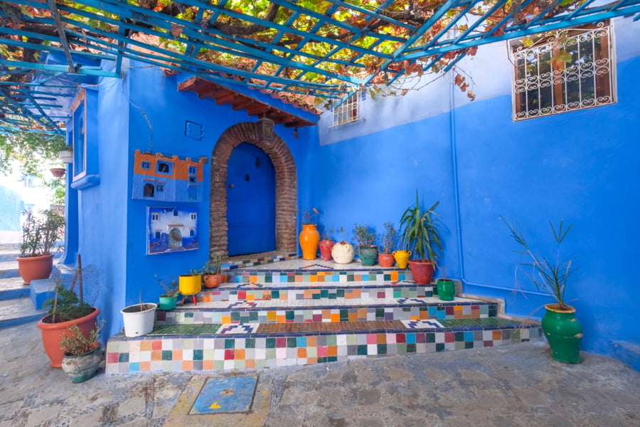 Colorful entrance and steps