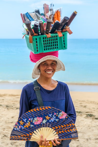 Balinese woman beach seller