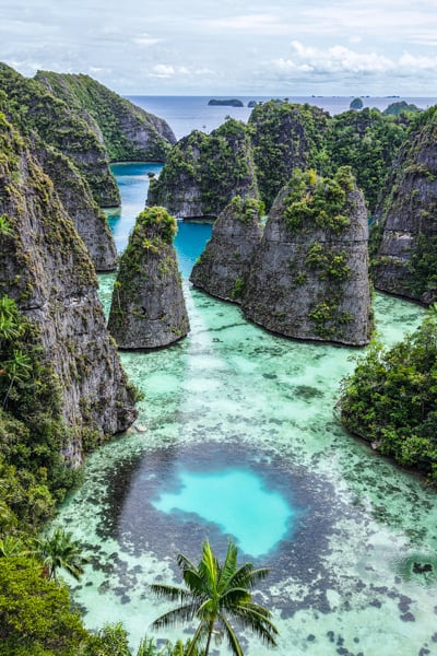 Balbulol lagoon and rocks at Misool Raja Ampat Indonesia