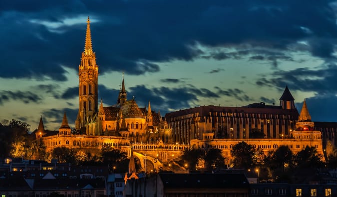 Beautiful architecture of Budapest at night
