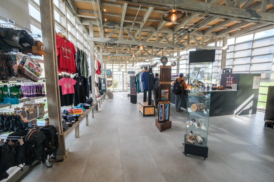 The souvenirs store at the welcome center