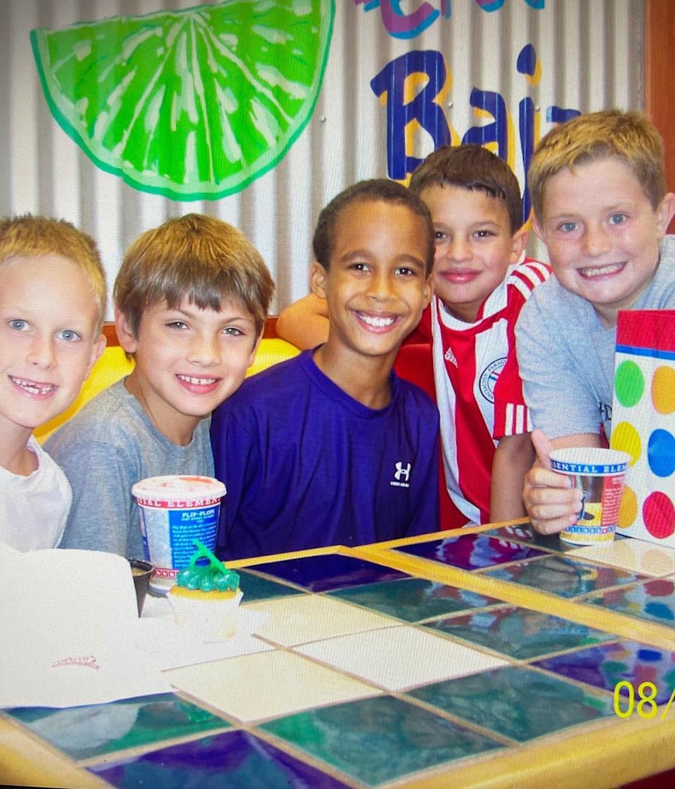 A young Oso at Rubio's with friends.