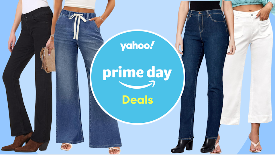 collage with models in jeans