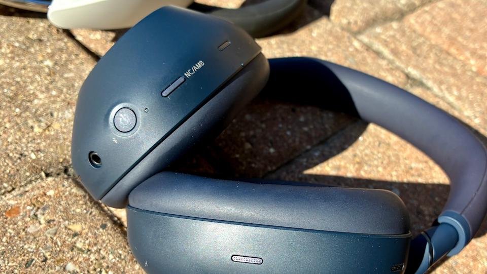 The XM6 has just two buttons: power and NC/AMB (which toggles between noise-canceling and transparency modes). The power button design is much-improved over the XM5's, and the right-earcup touch controls work very well. (Rick Broida/Yahoo)