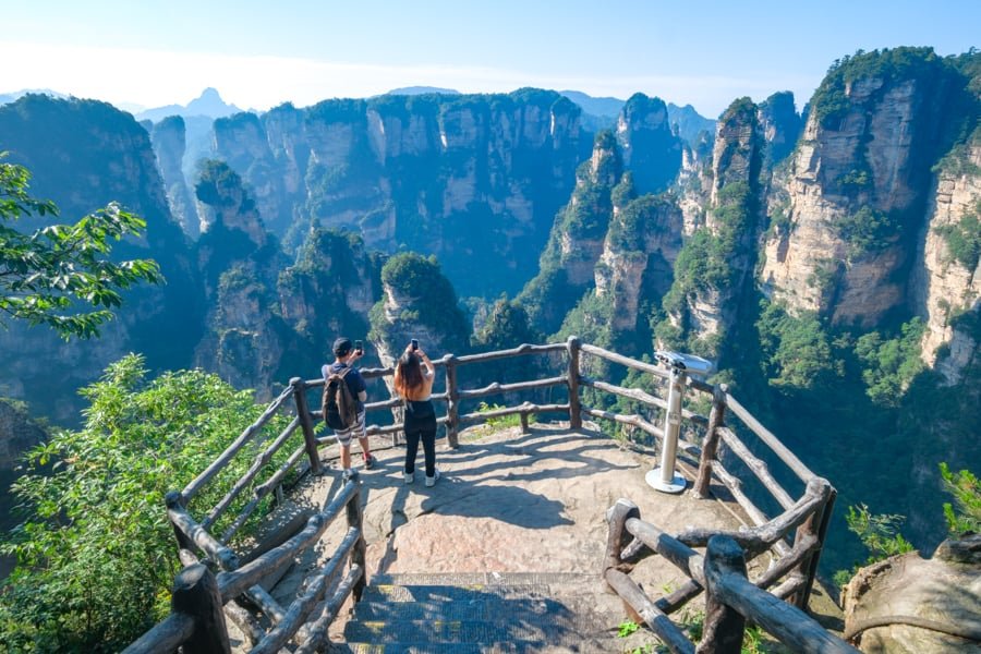 Yuanjiajie platform viewpoint at the Zhangjiajie National Forest Park in China