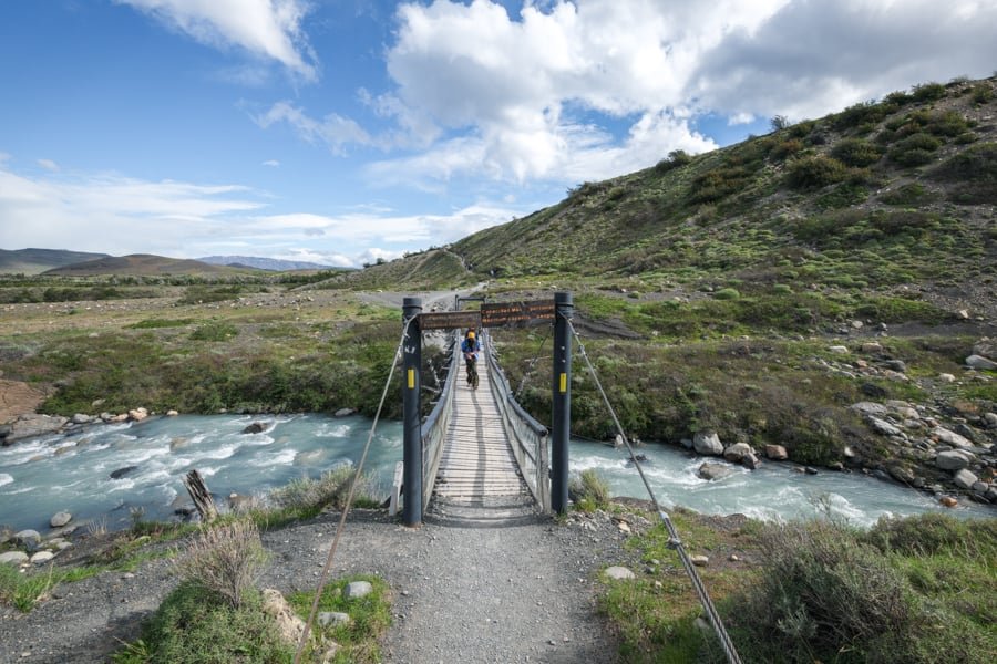 Crossing the bridge near the beginning of the height