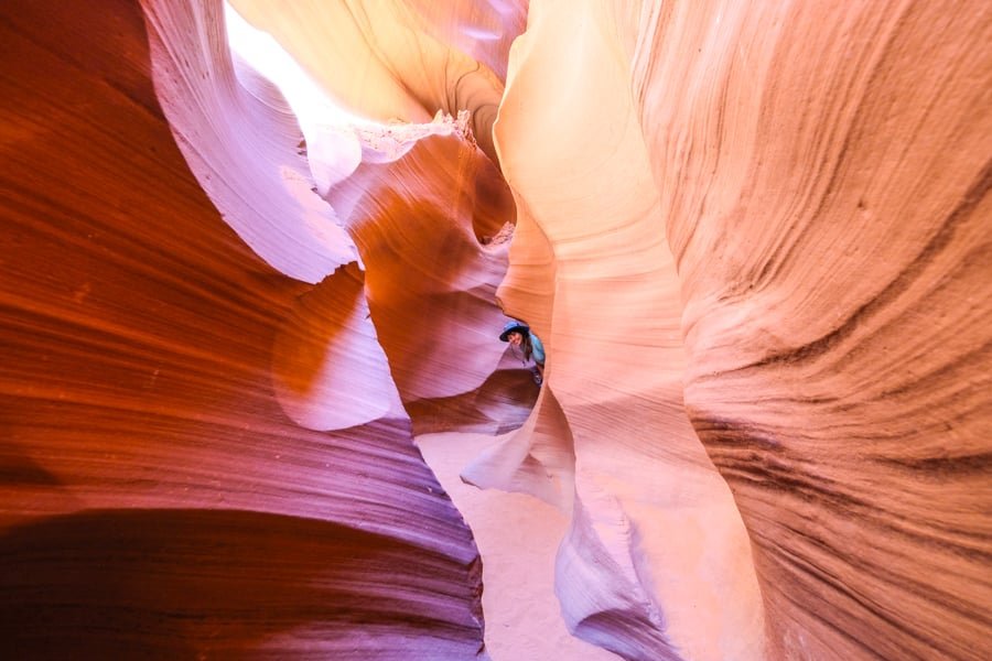 Colorful rock walls in Lower Antelope Valley