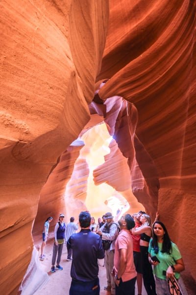 Crowds of tourists in Lower Antelope Valley