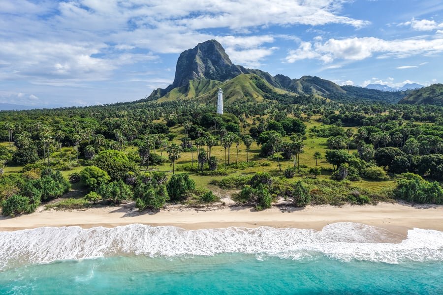 Drone photo of Nuka Molas Island and Beach