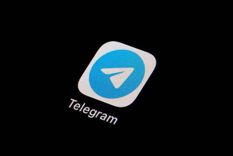 An icon of the instant messaging app Telegram appears on a smartphone in Marple Township, February 28, 2023.