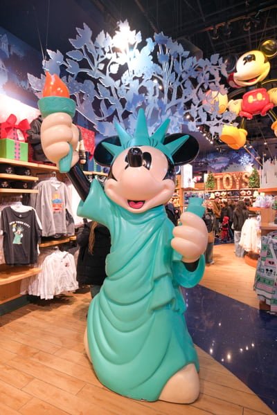 Mickey Mouse Statue of Liberty at the Disney store