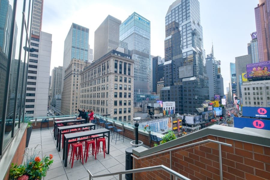 A rooftop view from the M Social Hotel in Times Square