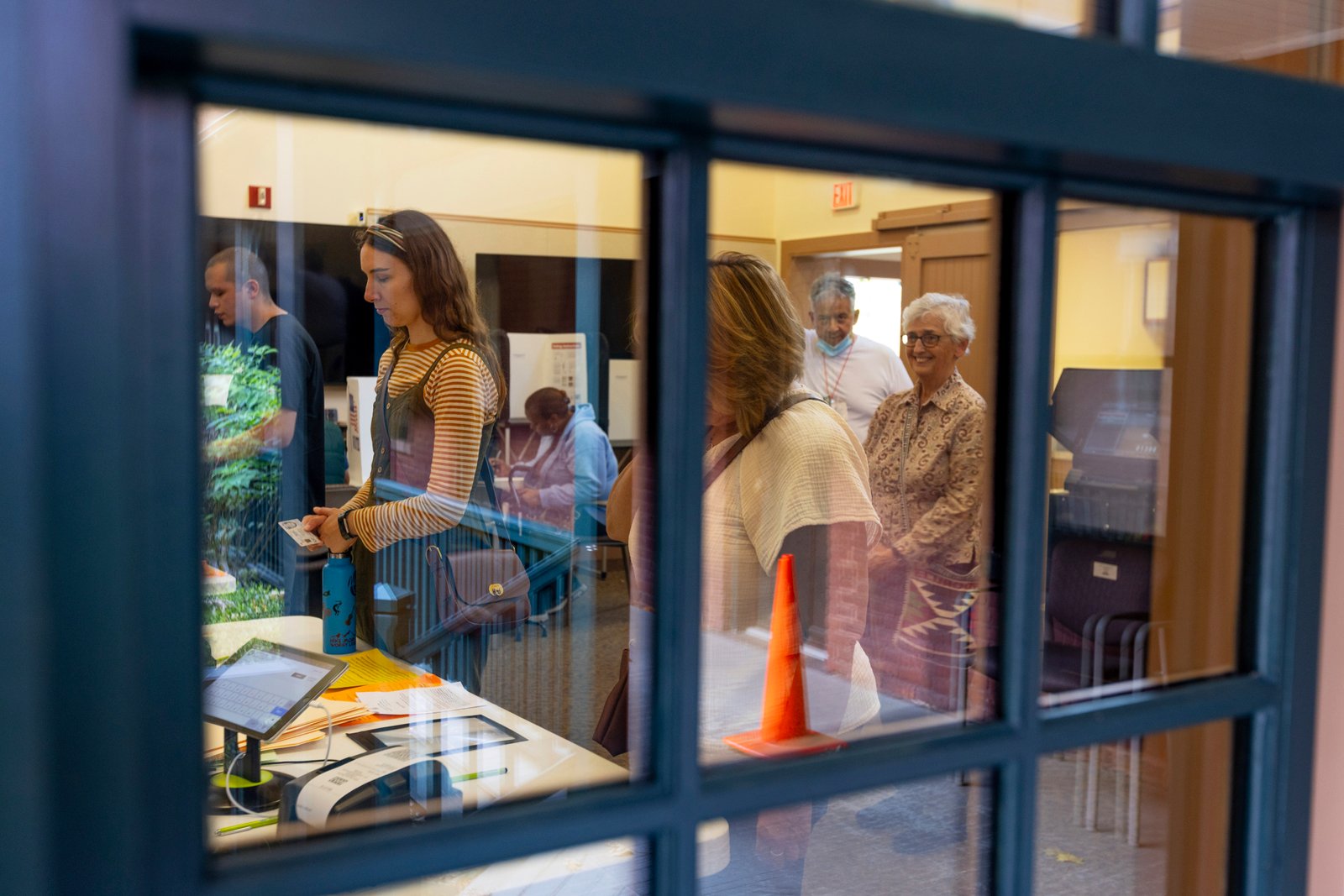 Voters cast their ballots at the Susan B. Anthony Museum & House in Rochester in 2024.