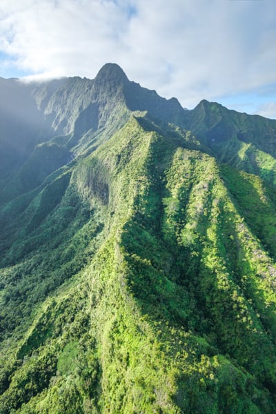 The slopes of Mount Waialeale from above