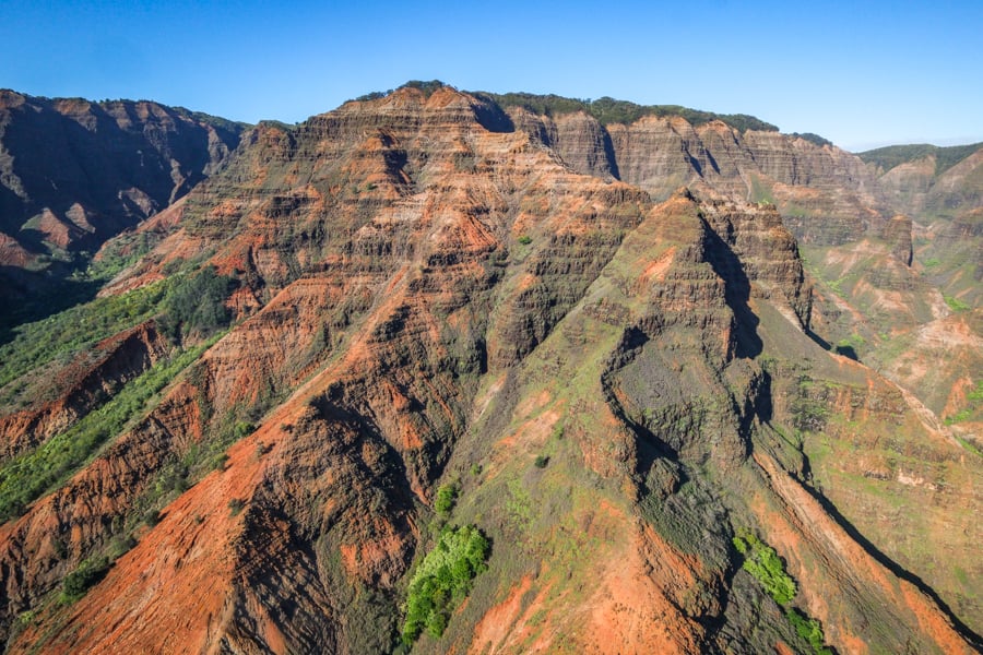 Red rock formations in Waimea Canyon