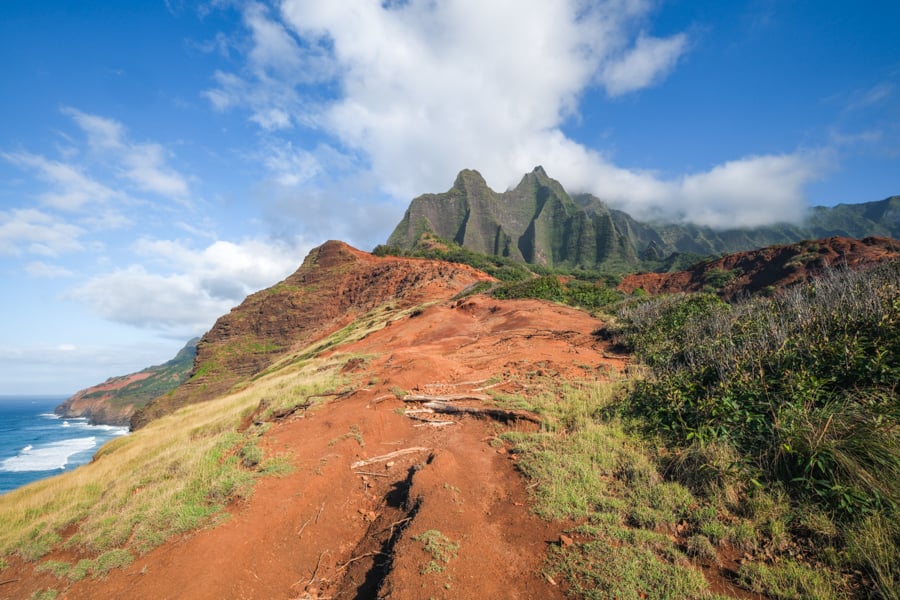 The long red hill at Kalalau