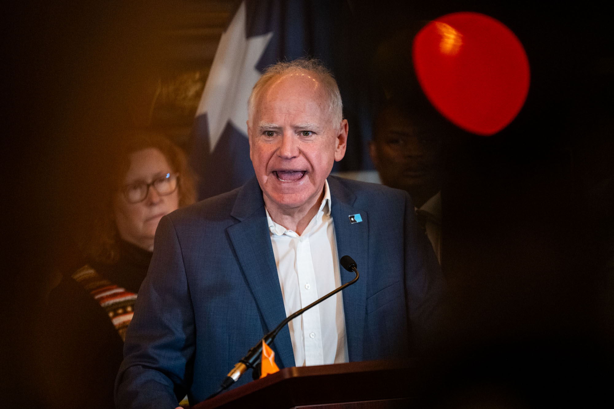 Minnesota Gov. Tim Walz speaks during a press conference at the State Capitol building on February 3, 2026 in St. Paul, Minnesota.