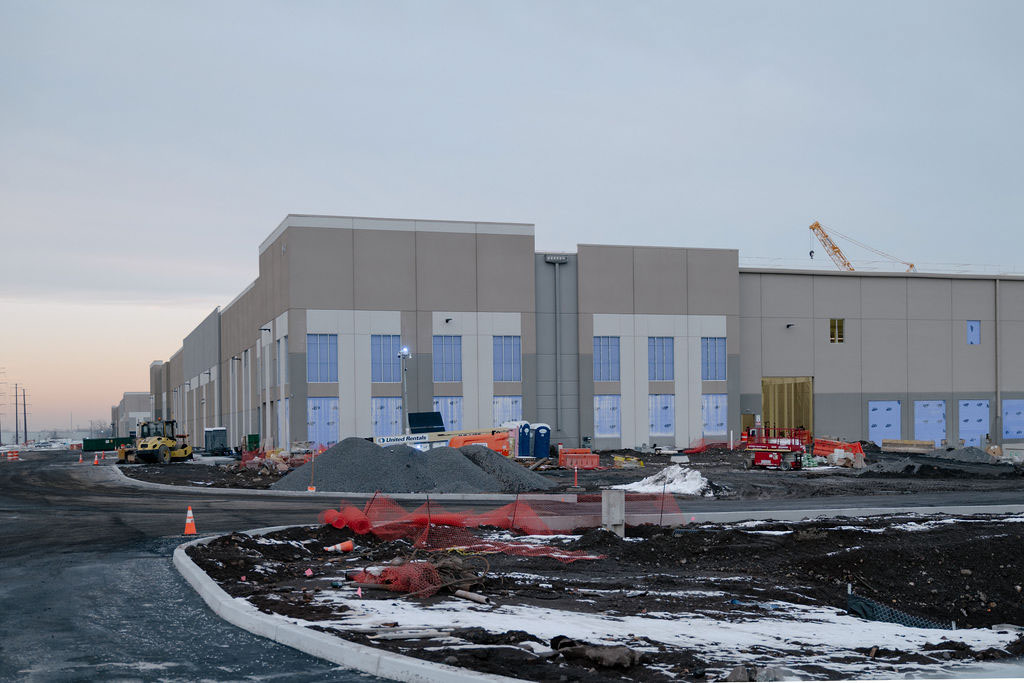Construction of the future Amazon data center site in Fairless Hills, Pennsylvania, on Dec. 17, 2025.