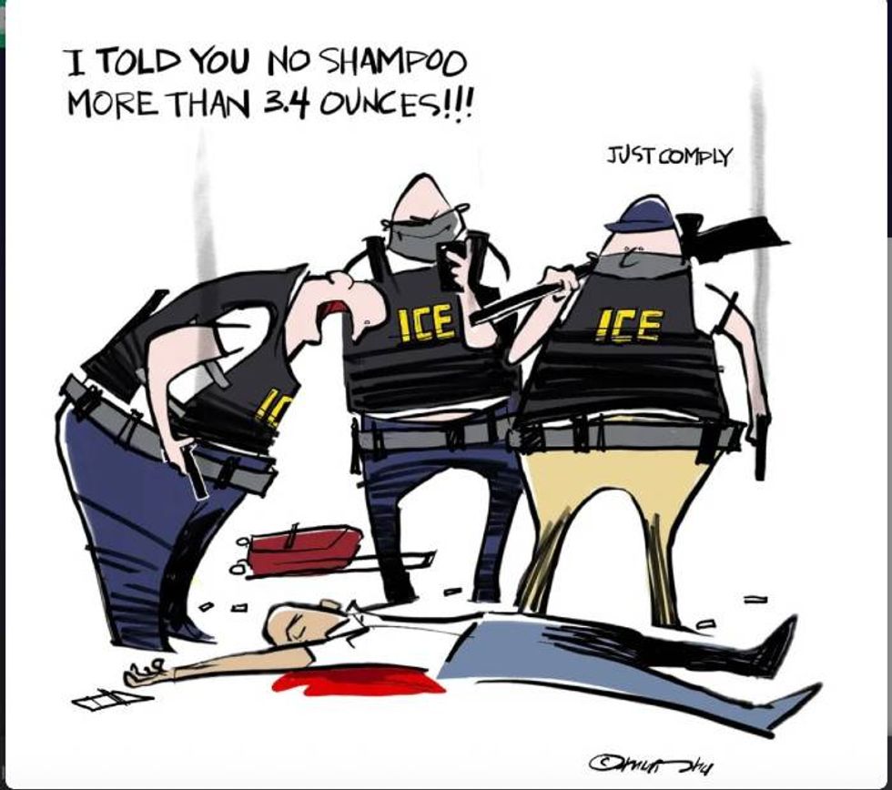 ICE agents at work in airports 