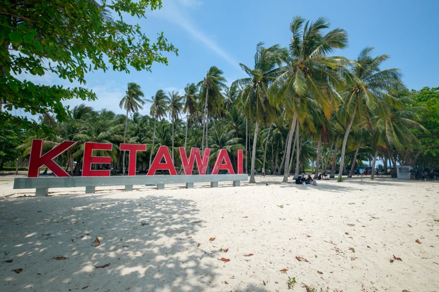Ketawai island sign