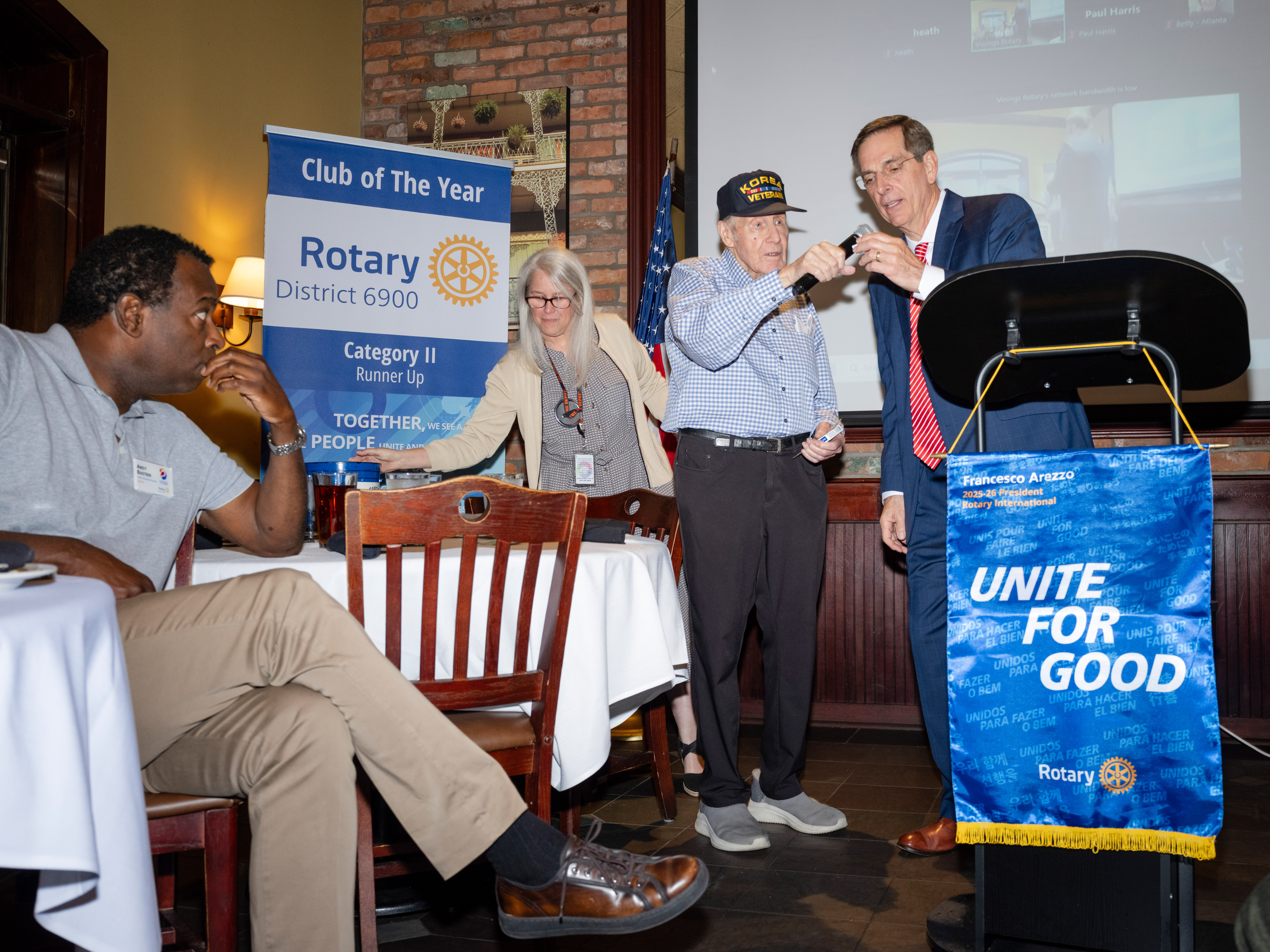 Raffensperger prepares to deliver remarks at a campaign event with the Vinings Rotary Club at a Copeland’s of New Orleans in Atlanta, on April 8, 2026.