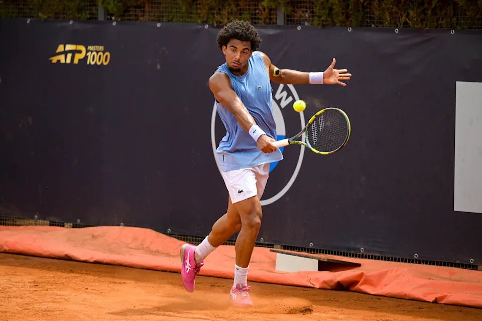 ROME, ITALY - MAY 07: Arthur Fils of France in action during a training session at the Internazionali BNL D'Italia 2026 at Foro Italico on May 07, 2026 in Rome, Italy. (Photo by Silvia Lore/Getty Images)