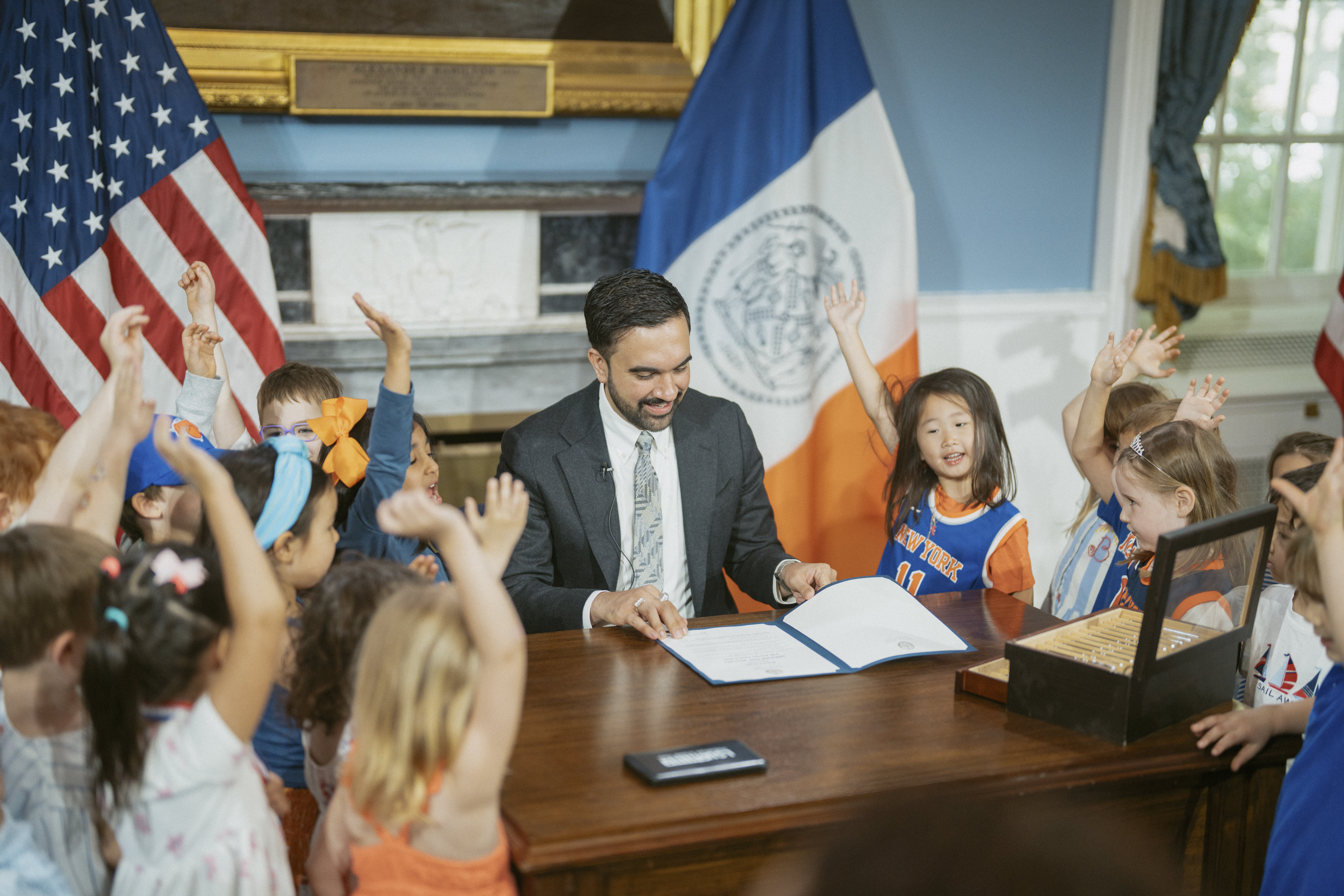 New York City Mayor Zohran Mamdani has leaned into the fanfare, signing an Executive Order repealing kids' bedtimes for Knicks Finals Run.