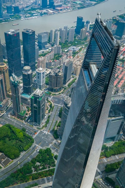 A view from inside the Shanghai Tower