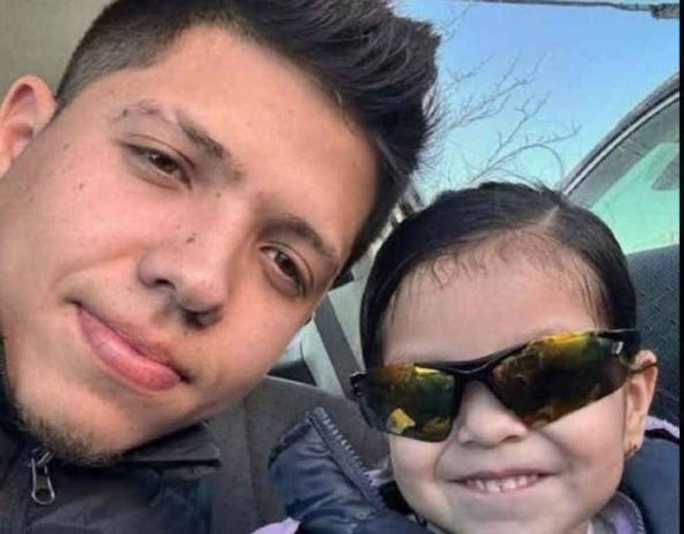     Johan Sebasti as Guerrero and his daughter
