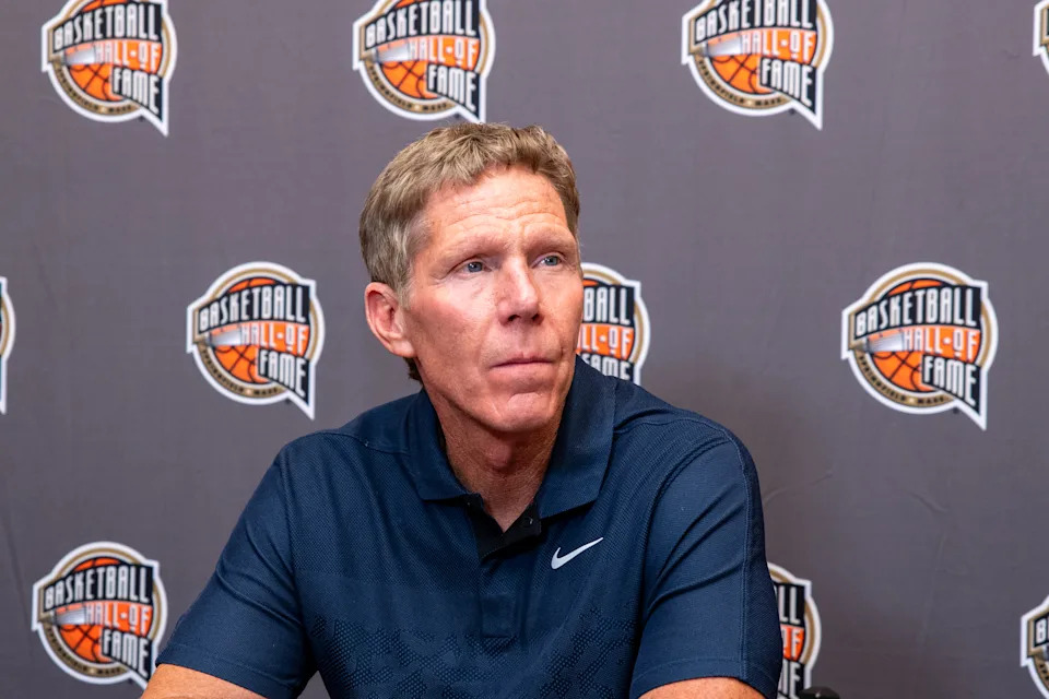 UNCASVILLE, CT - AUGUST 14: Inductee Mark Few listens to a question during the Class of 2026 Media Availability as part of the 2026 Naismith Basketball Hall of Fame Enshrinement Ceremony on August 14, 2026 at the Mohegan Sun Convention Center in Uncasville, CT. (Photo by Erica Denhoff/Icon Sportswire via Getty Images)