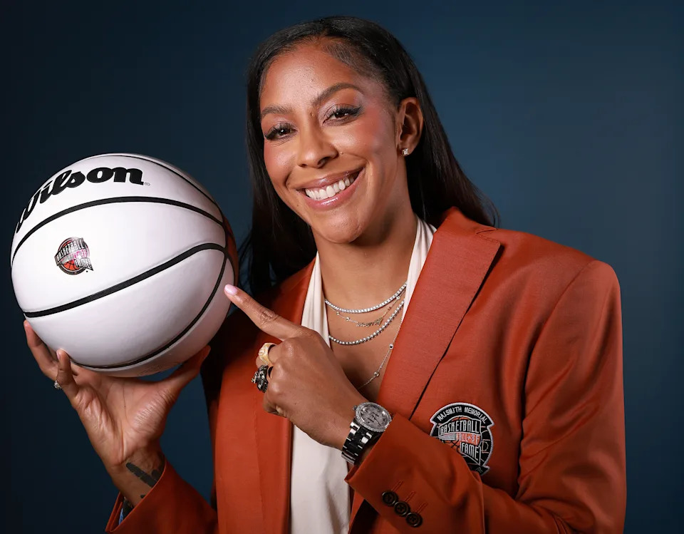 UNCASVILLE, CONNECTICUT - AUGUST 14: Candace Parker poses for a portrait during the Naismith Basketball Hall of Fame Enshrinement tip-off celebration and awards gala at Mohegan Sun on August 14, 2026 in Uncasville, Connecticut. NOTE TO USER: User expressly acknowledges and agrees that, by downloading and or using this photograph, User is consenting to the terms and conditions of the Getty Images License Agreement. (Photo by Elsa/Getty Images)