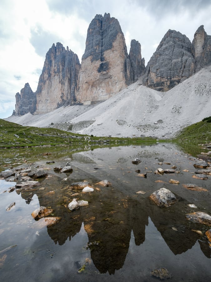 Tre Cime di Lavaredo pond reflection